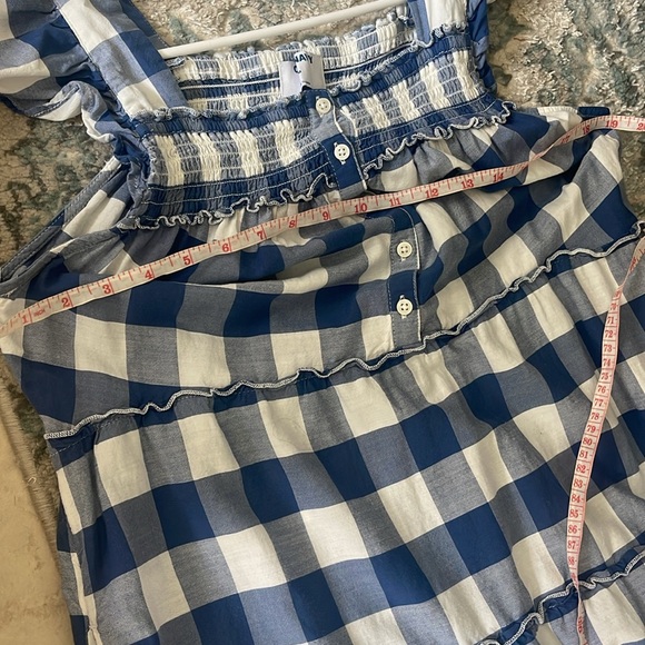 (2 for $20) Old navy Blue and White Gingham midi/maxi Dress - Picture 7 of 8
